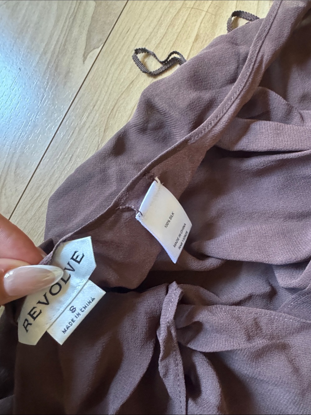 REVOLVE Adela Georgette Silk Top in Brown - Picture 4 of 5